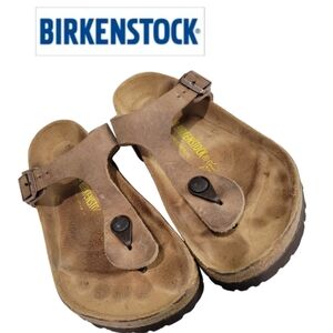 Birkenstock VINTAGE Gizeh Leather Thongs Germany Made Sandals 38 7/7.5